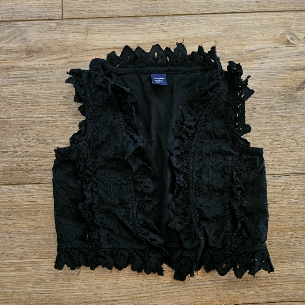 GAP Black Lace Accessory Vest 3T